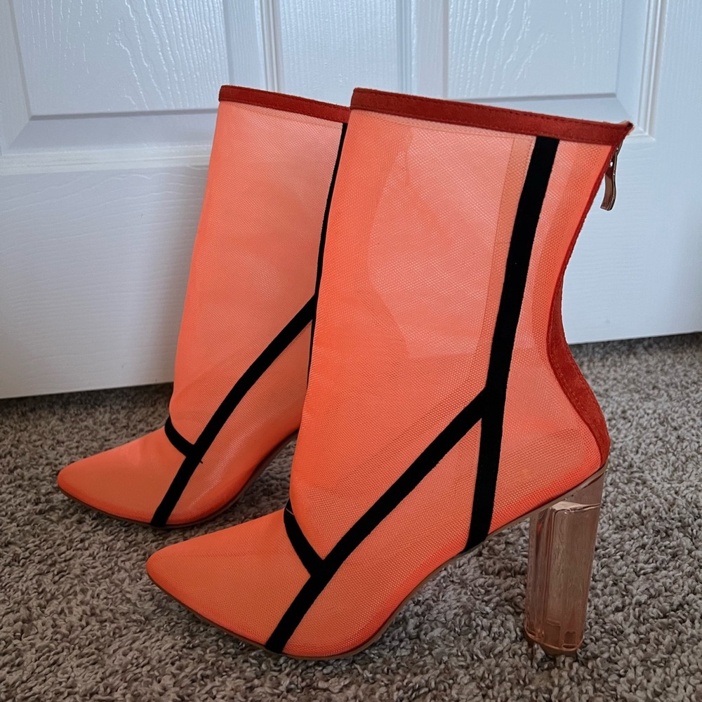 Orange boots size 8
